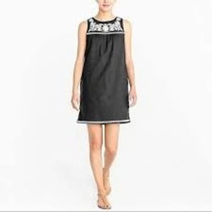 J.Crew Sleeveless Linen Blend Dress with Embroidered Yoke XS